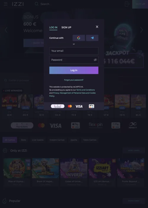 Login Izzi Casino